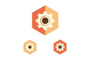 setting gear icon in flat design style vector icon button