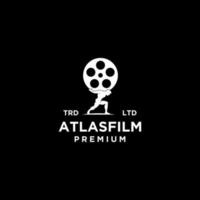 atlas film vintage logo icono ilustración premium vector