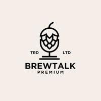 brew podcast vintage logo icono ilustración premium vector