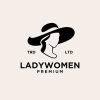 vintage lady women logo icon illustration Premium vector