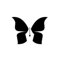 Concepto de pluma de mariposa pluma con alas de mariposa y diseño de ilustración de icono de logotipo vectorial de antena vector