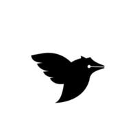 Ilustración de diseño de icono de vector de logotipo de pluma de pájaro volador