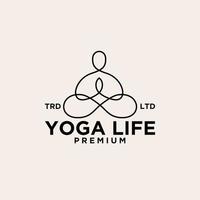 yoga namaste vintage logo icon illustration Premium vector