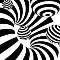 Fondo de ilusión óptica de rayas abstractas en blanco y negro vector