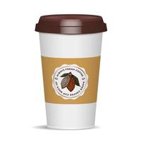 Coffee cup mockup takeaway cup packaging with labels 3D vector