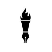 Flaming torch pen concept highlight vector