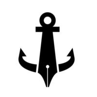 anchor pen symbol icon Illustration vector logo design