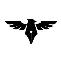 pluma voladora libertad escribiendo diseño de logotipo