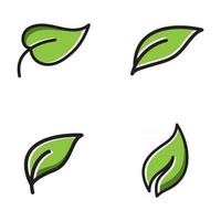 Green leaf ecologi  vector icon logo