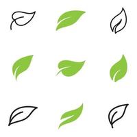 Green leaf ecologi  vector icon logo