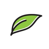 logotipo de icono de vector de hoja verde ecologi