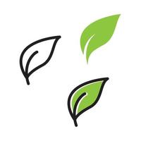 Green leaf ecologi  vector icon logo