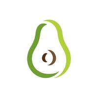 logo de fruta de aguacate símbolos de comida sana vector