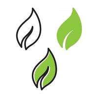 Green leaf ecologi  vector icon logo