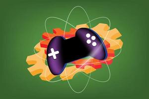 Online game developement colorful vector sign symbol Joystick gear and radius