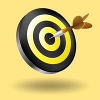 Target with arrow on yellow background vector