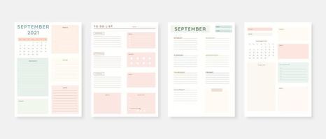 September 2021 Planner vector