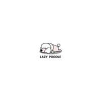 cute lazy poodle dog sleeping cartoon icon vector