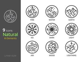 concepto de símbolo de la naturaleza y icono de signo de 4 elementos vector