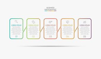 Iconos infográficos de la línea de tiempo de visualización de datos comerciales diseñados para la plantilla de fondo abstracto vector