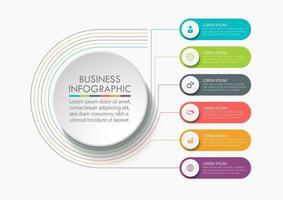 Iconos infográficos de la línea de tiempo de visualización de datos comerciales diseñados para la plantilla de fondo abstracto vector