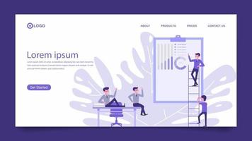 landing page template with flat illustration design vector