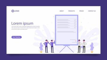 landing page template with flat illustration design vector