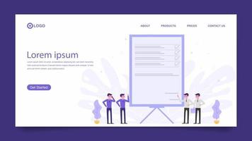 landing page template with flat illustration design vector