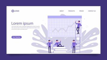 landing page template with flat illustration design vector