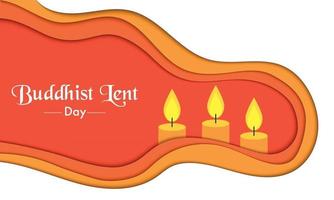 Buddhist Lent Day Wave Candle Paper vector