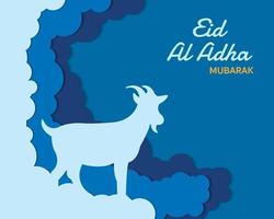 Eid Al Adha With Cloud Goat Vector