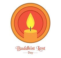 Buddhist Lent Day Candle Circle Paper vector
