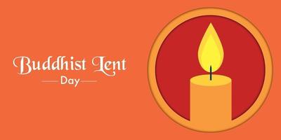 Buddhist Lent Day With Candle Vector