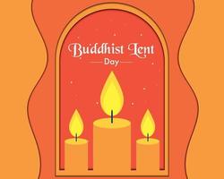 Buddhist Lent Day Papercut Vector