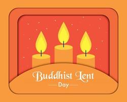 Buddhist Lent Day Papercut Greeting vector