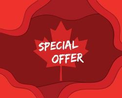 papel de venta de oferta especial del día de canadá vector