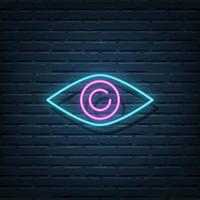 Eye Neon Sign vector