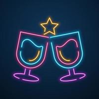 neon light beverage party vector