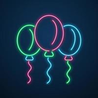 neon light balloon party vector