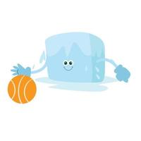 cute ice cube character vector template design illustration