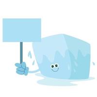cute ice cube character vector template design illustration
