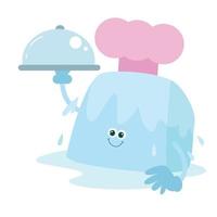 cute ice cube character vector template design illustration