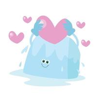 cute ice cube character vector template design illustration