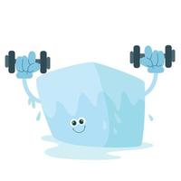 cute ice cube character vector template design illustration