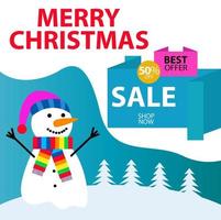 Merry Christmas Sale 50 off Best Offer Vector Template Design Illustration