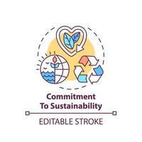 Commitment to sustainability concept icon vector