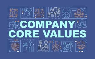 Company core values word concepts banner vector