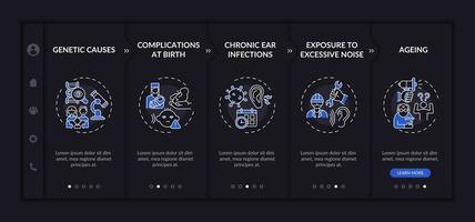 Hearing disorder aspects onboarding vector template