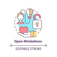 Open mindedness concept icon vector