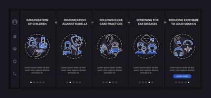 Hearing disorder avoidance onboarding vector template